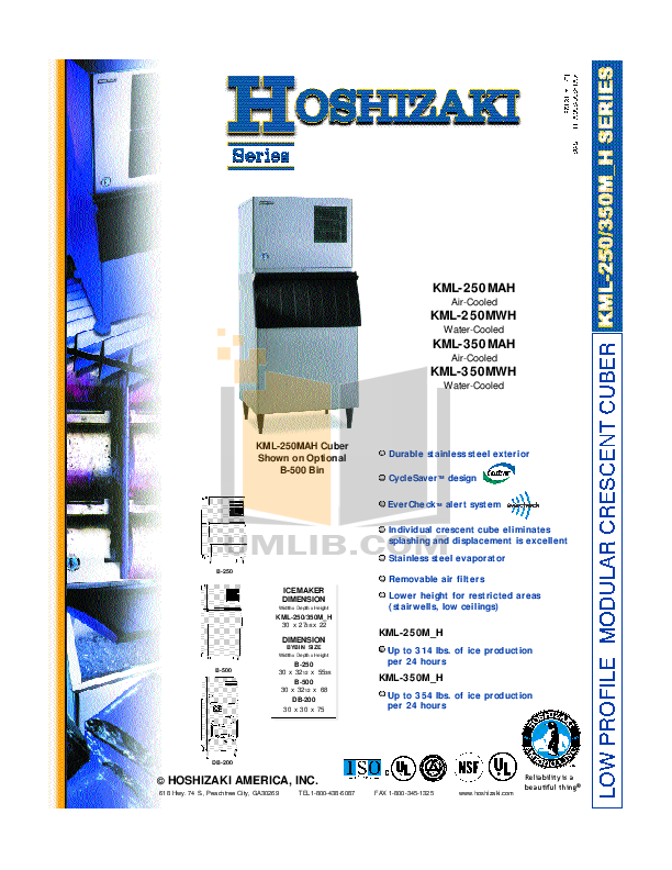 Download free pdf for Hoshizaki KML350MAH Cuber Machines Other manual