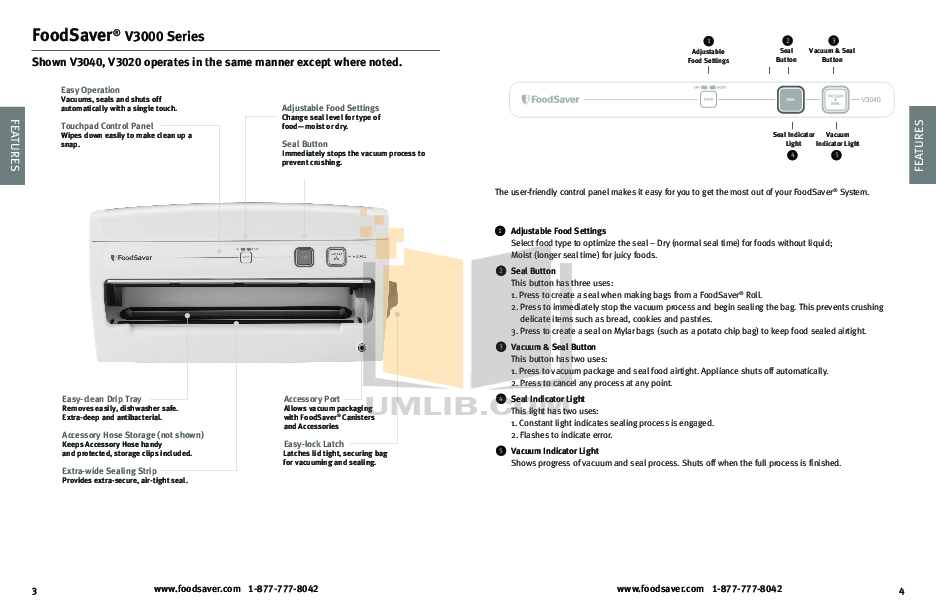 PDF manual for Foodsaver Other V375 Sealing System