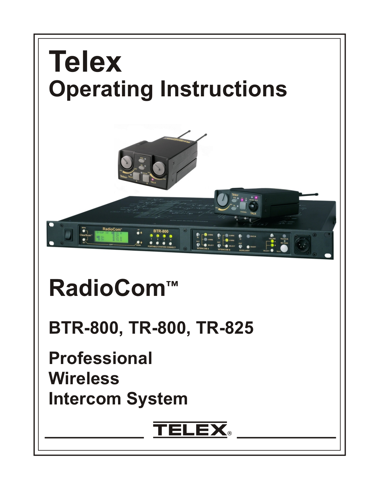 pdf for Telex Other TR-825 Intercom System manual