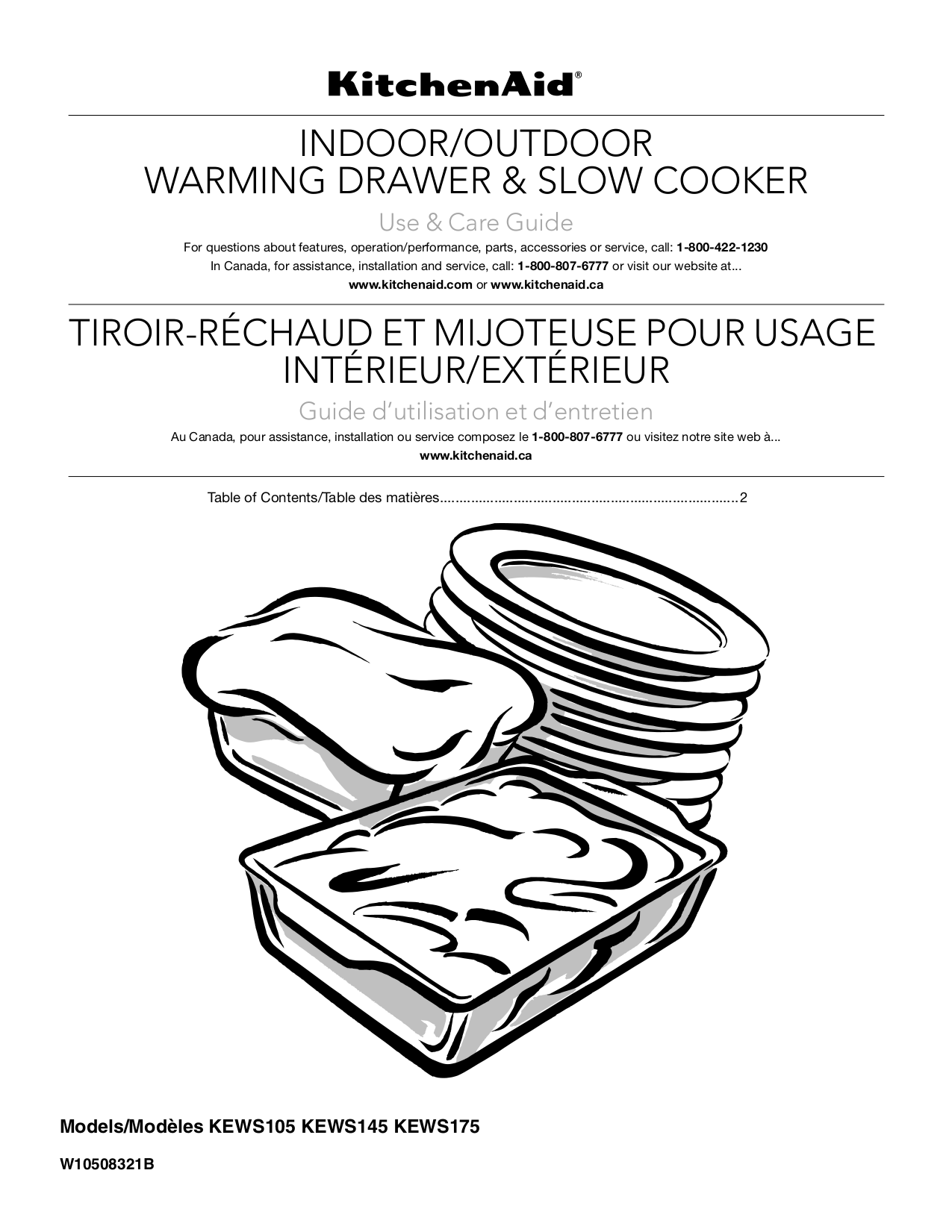 Download free pdf for KitchenAid KEWS175 Warming Drawers