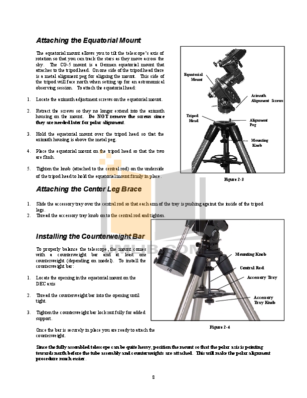 PDF manual for Celestron Telescope C5