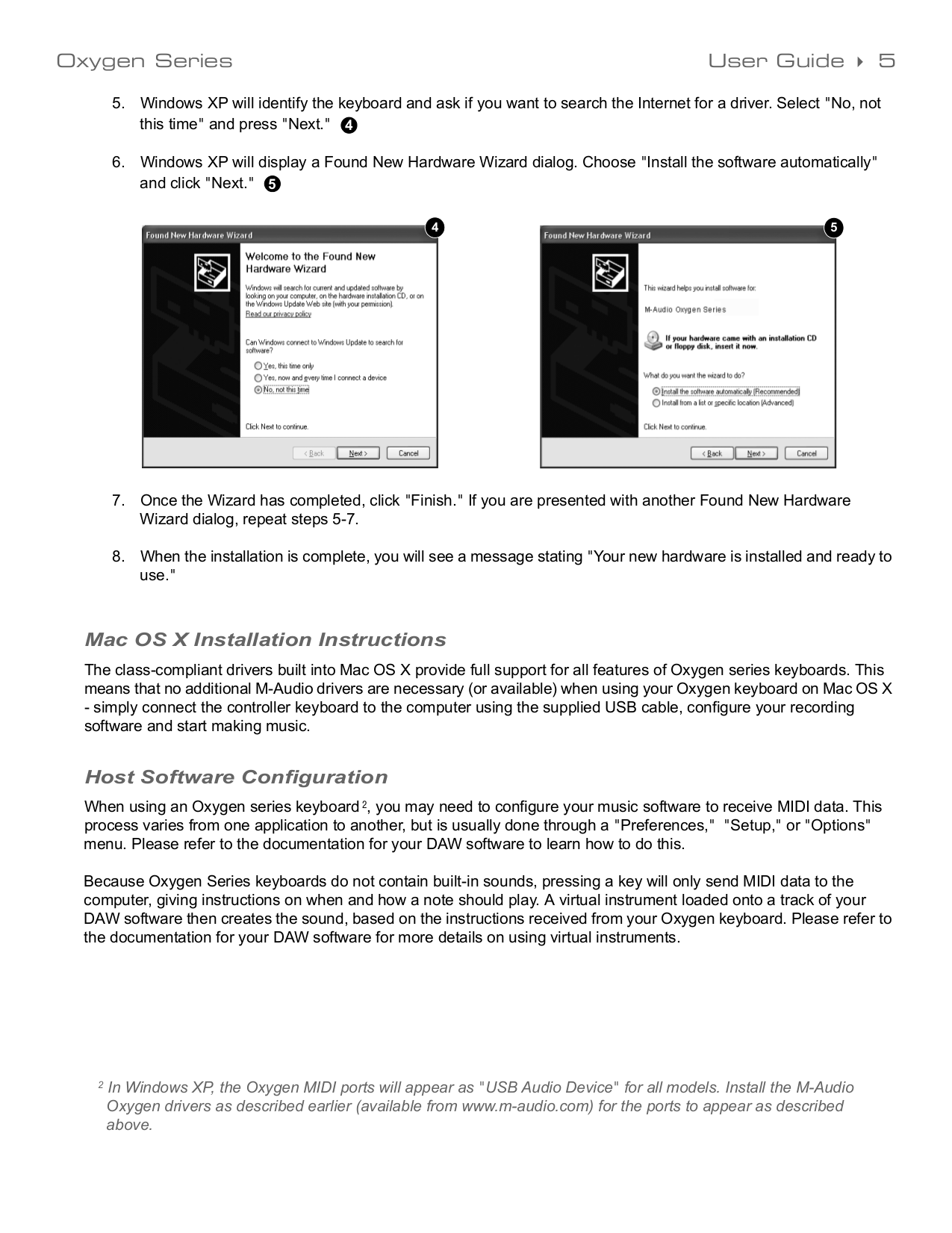 PDF manual for M-Audio Music Keyboard Oxygen 49