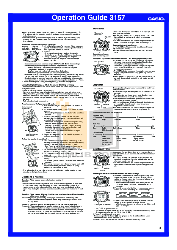 PDF manual for Casio Watch SGW100B-3V