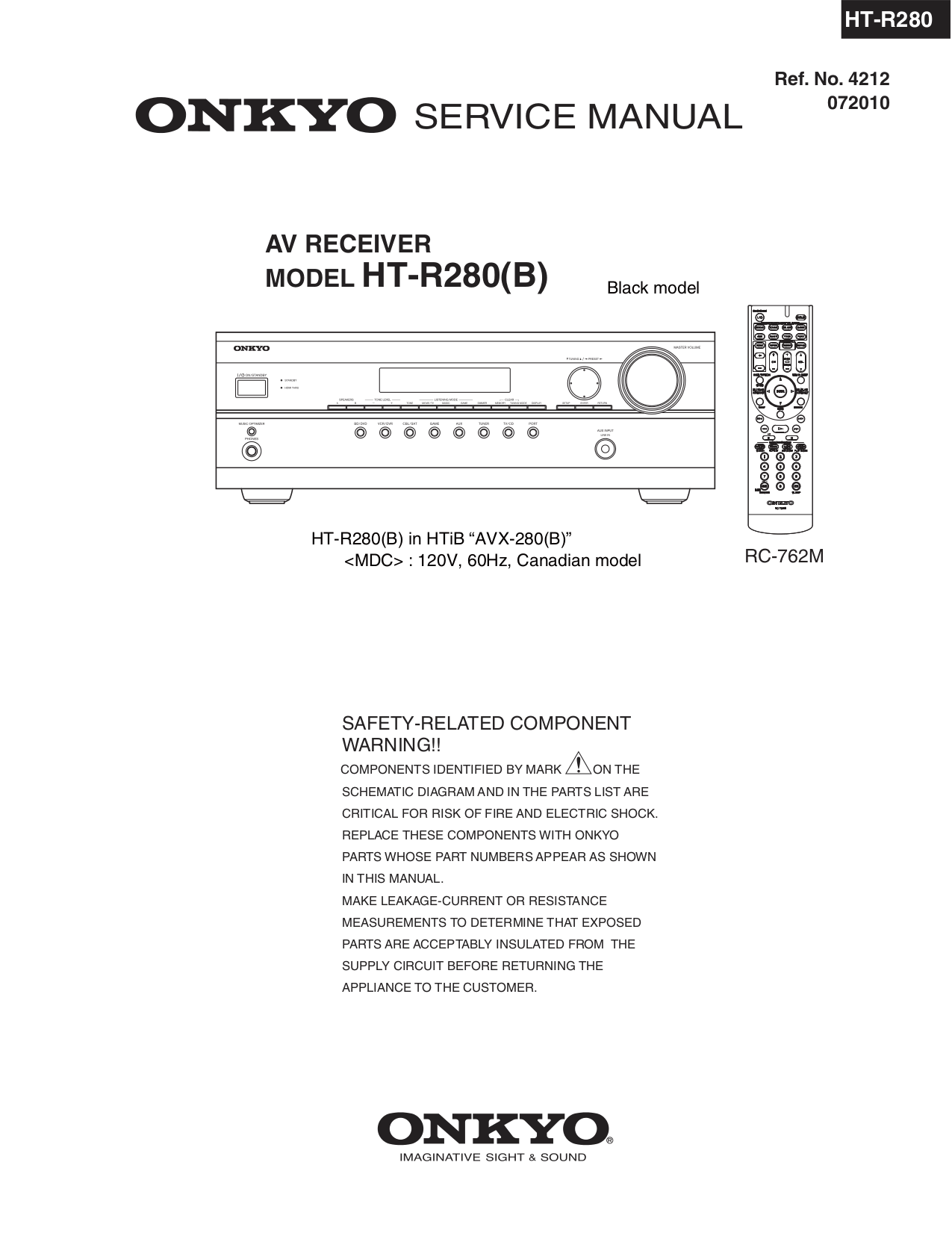 Download free pdf for Onkyo HT-R420 Receiver manual