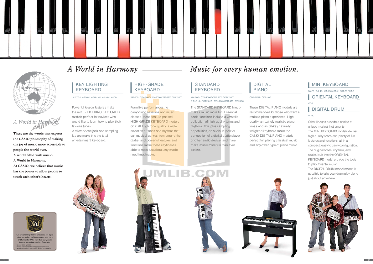PDF manual for Casio Music Keyboard CTK496