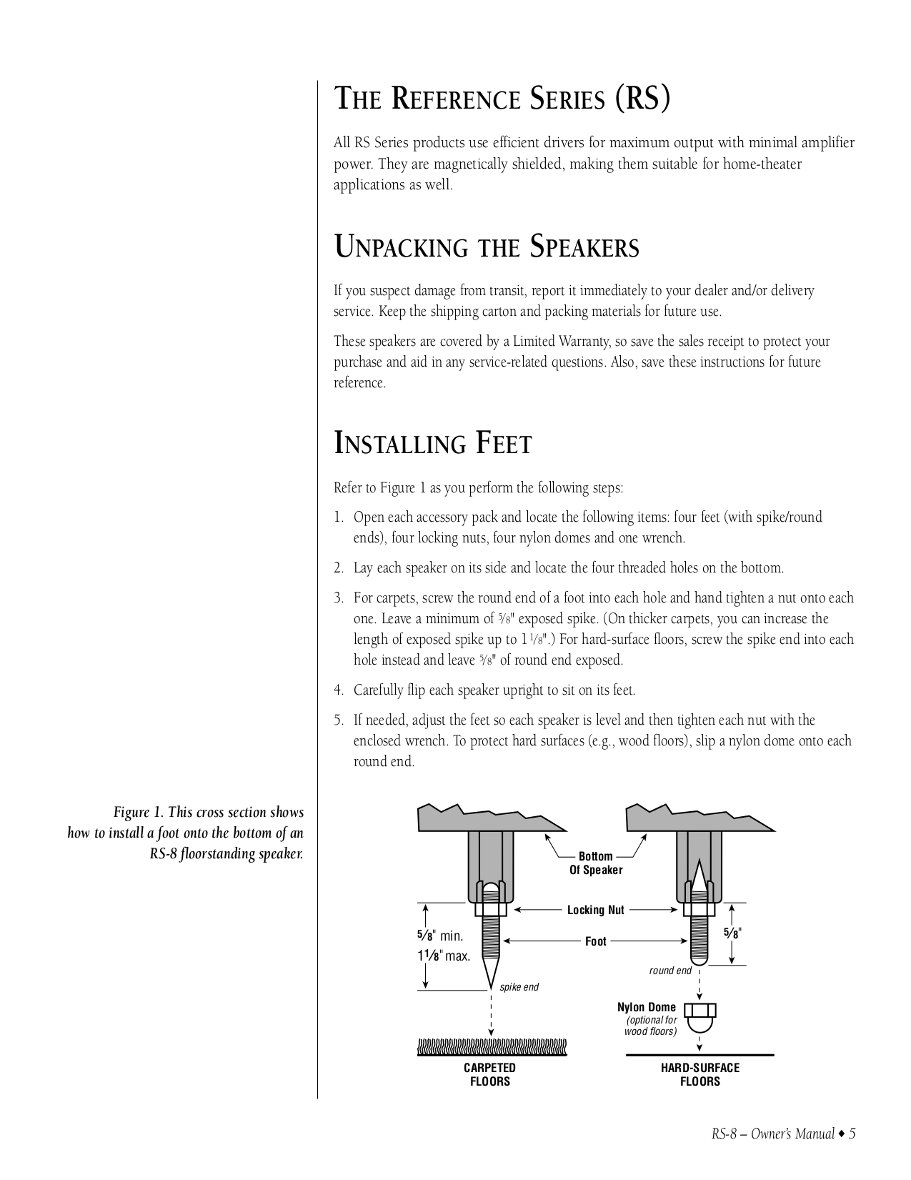 PDF manual for Infinity Speaker RS-8