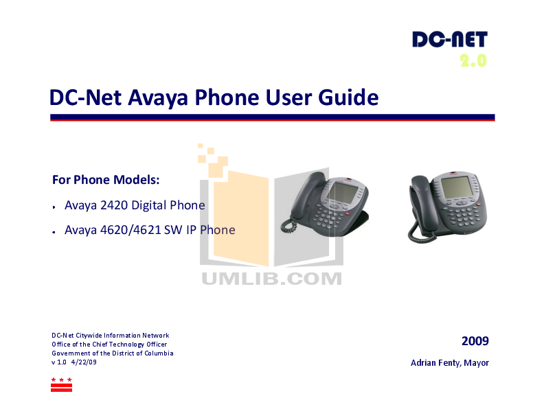 Download free pdf for Avaya 2420 Telephone manual