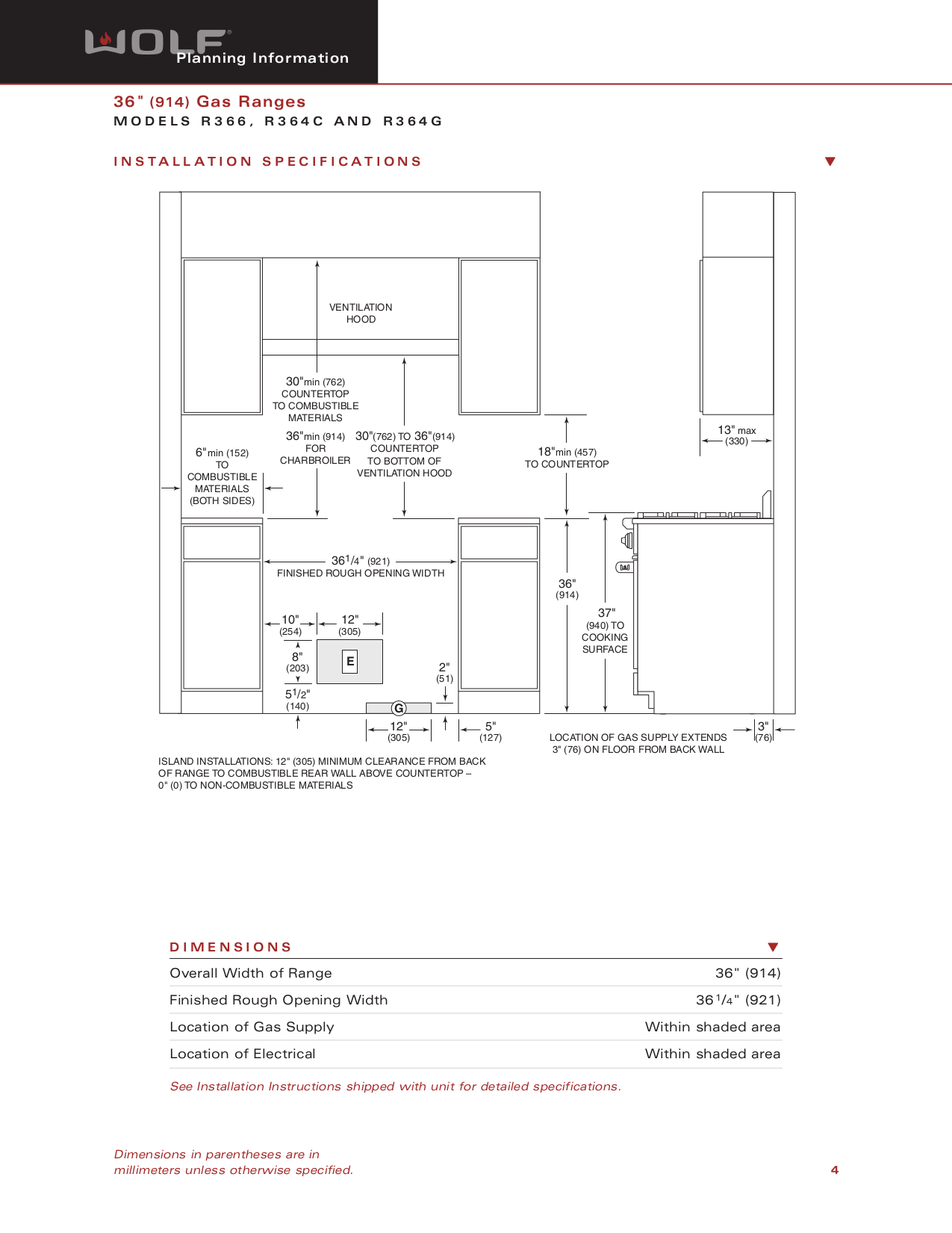 PDF manual for Wolf Range R366