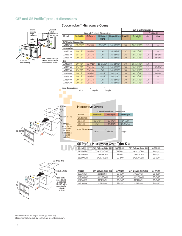PDF manual for GE Range Profile JGP963