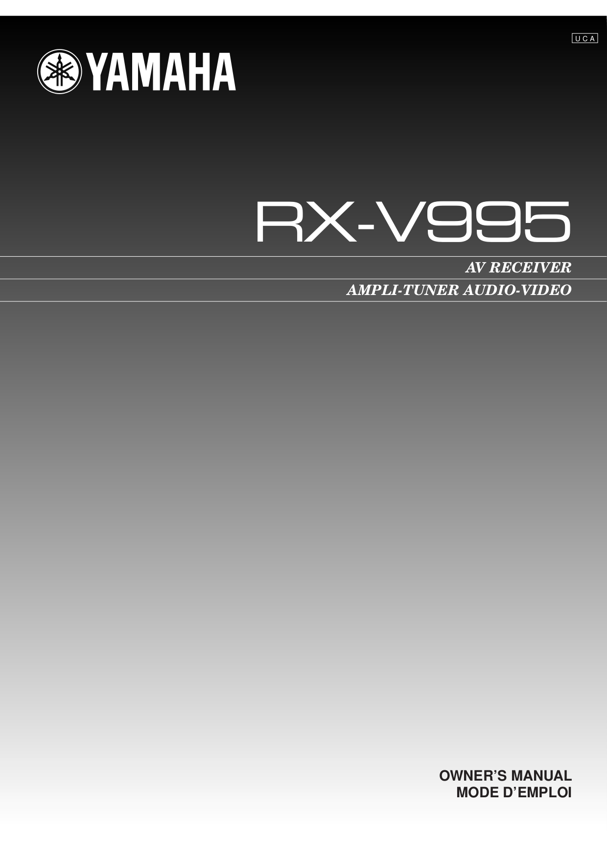 Download free pdf for Yamaha RX-V995 Receiver manual