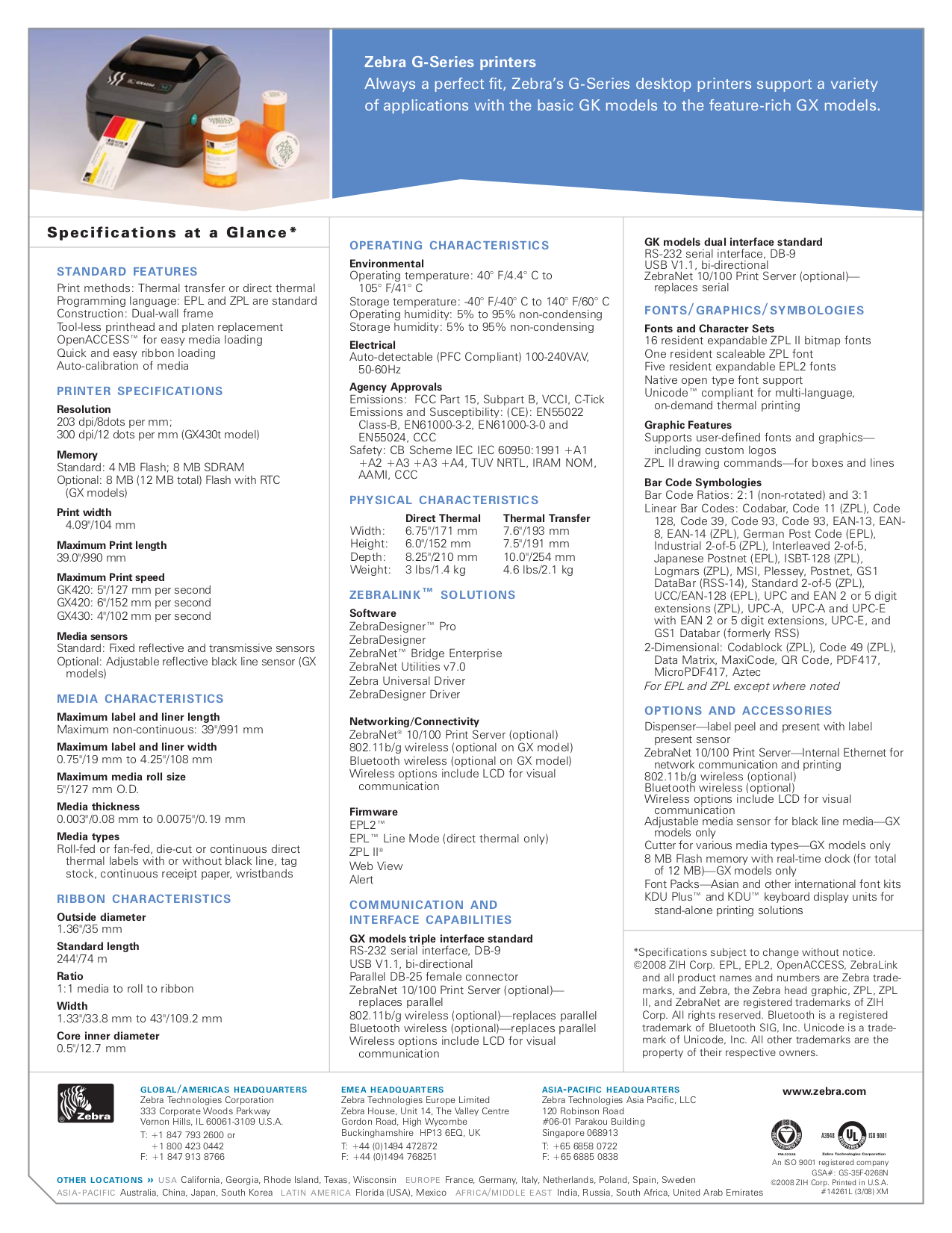 PDF manual for Zebra Printer GK420t