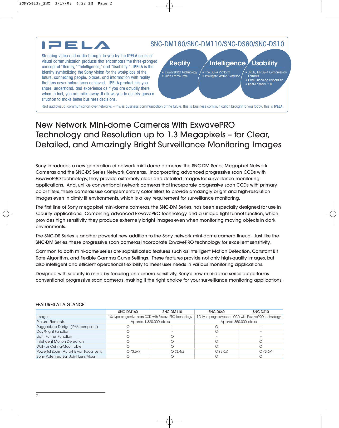 PDF manual for Sony Security Camera IPELA SNC-DS60
