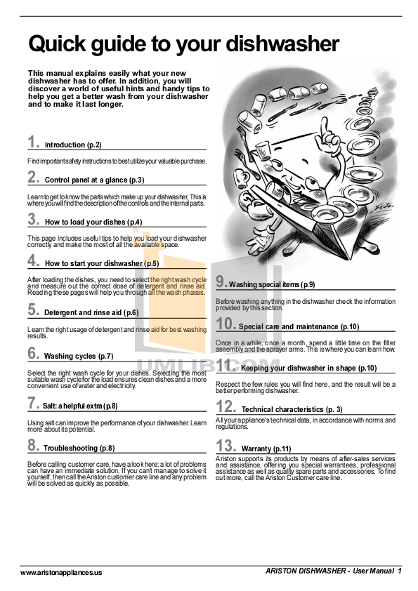 PDF manual for Ariston Dishwasher LL 65 S NA