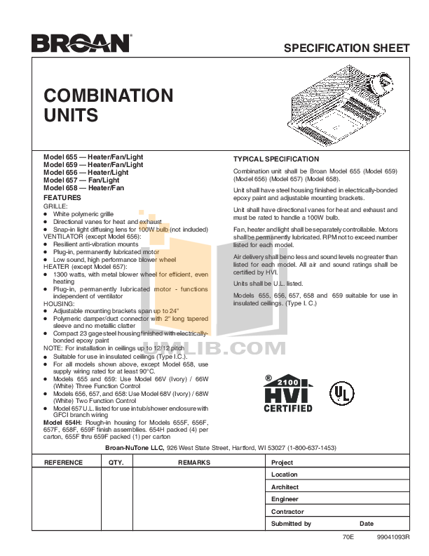 Download free pdf for BroanNuTone 656 Heater manual