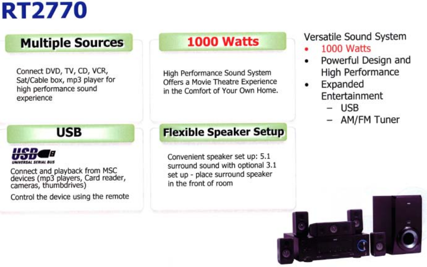 Download free pdf for RCA RT2770 Home Theater manual