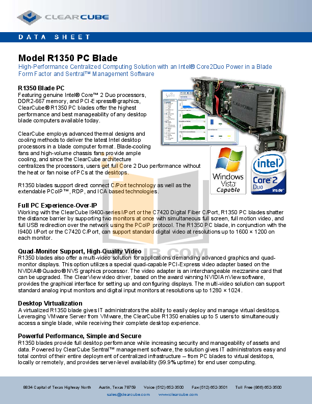 pdf for Clearcube Other R1350 PC Blades manual