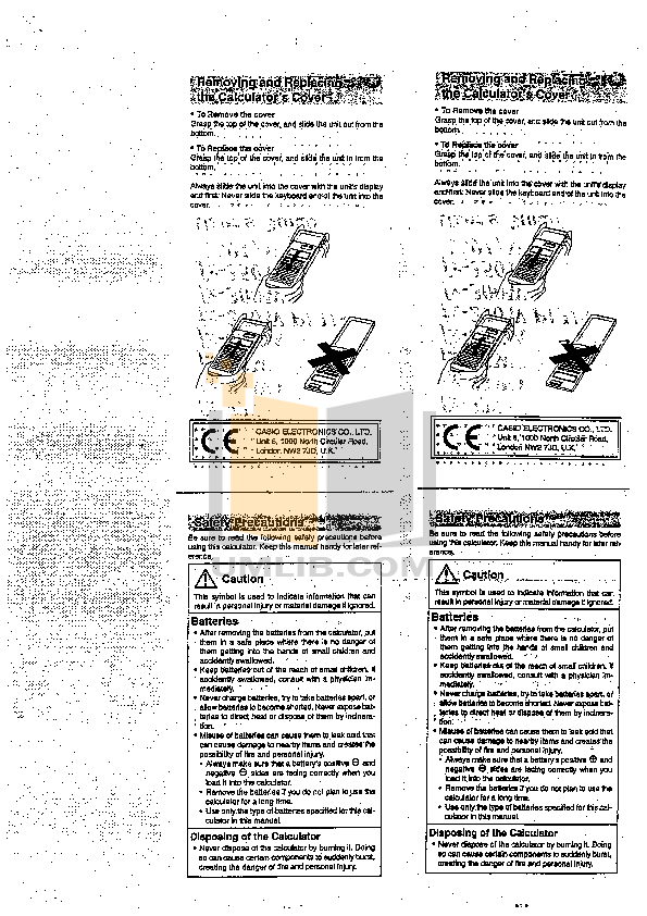 PDF manual for Casio Calculator HR-8TM