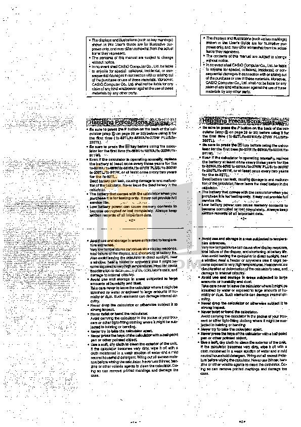 PDF manual for Casio Calculator HR-8TM