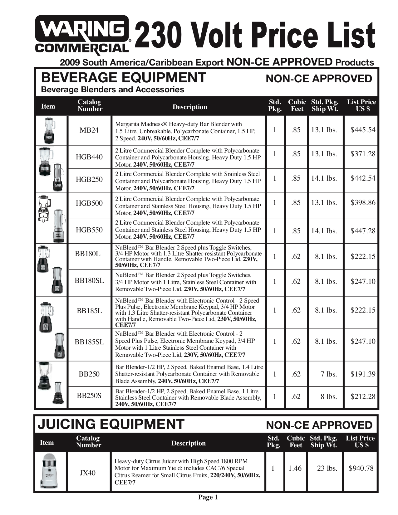 Download free pdf for Waring WSB50 Blender manual