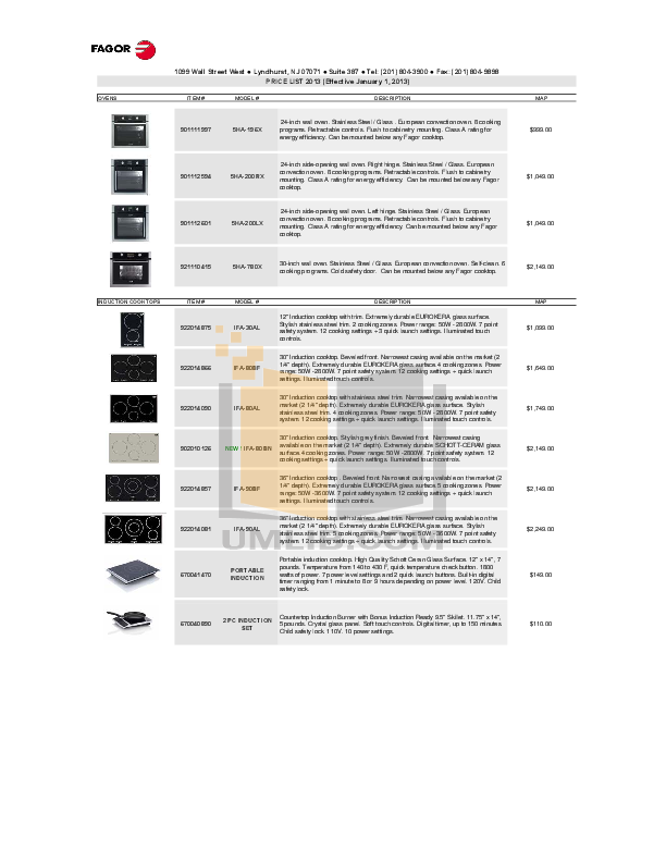 Download Free Pdf For Fagor 5HA-196X Oven Manual