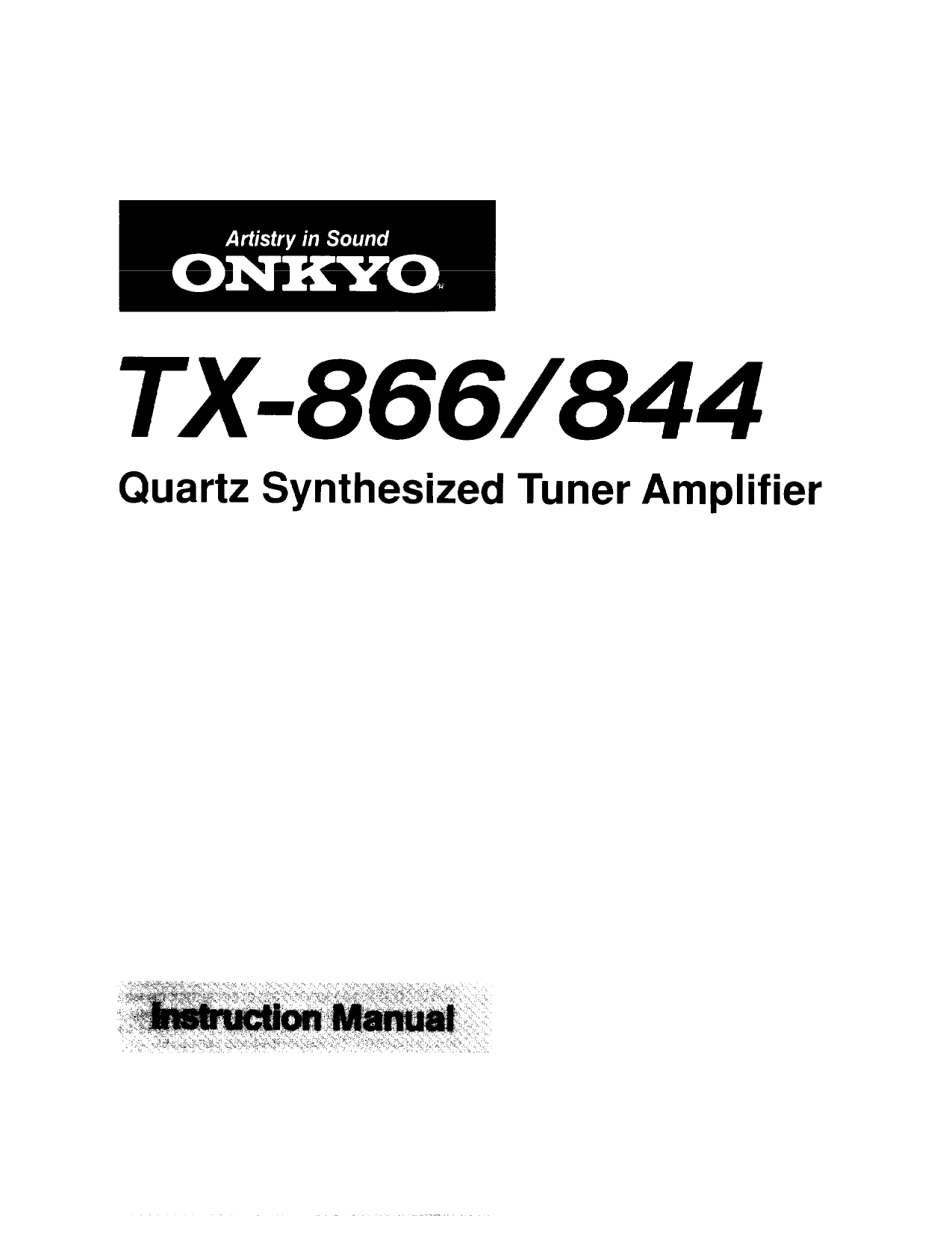 Download free pdf for Onkyo TX-866 Receiver manual
