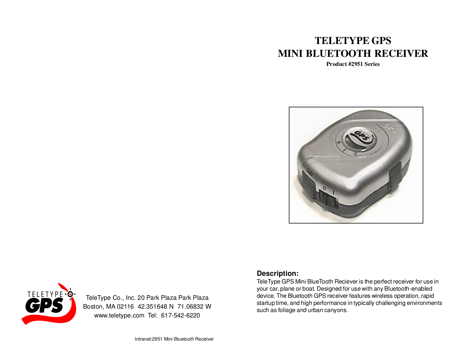 pdf for Teletype Other 2951 GPS Receivers manual