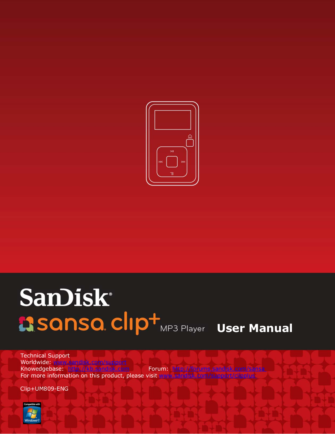 Download free pdf for Sandisk Sansa Sansa Clip 1GB MP3 Player manual