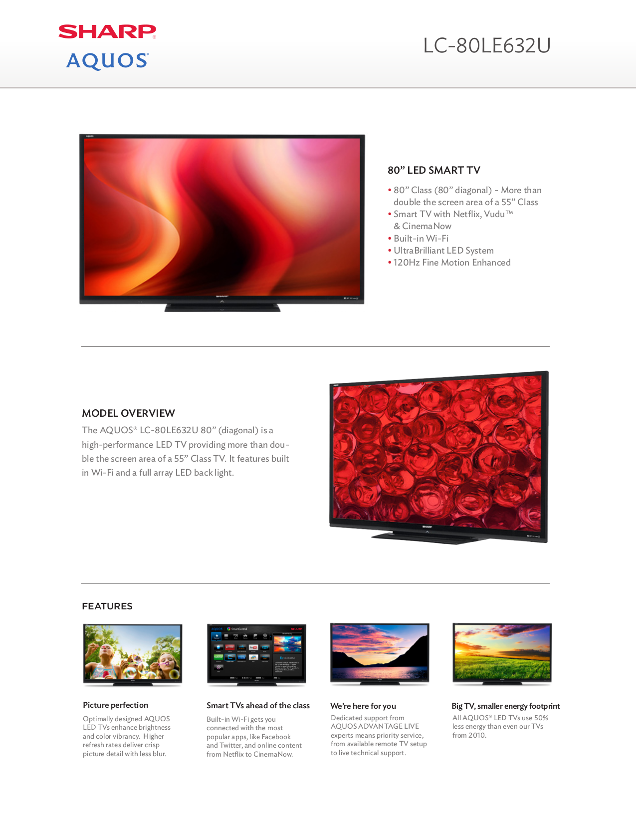 Sharp LCD TV AQUOS LC-80LE632U pdf page preview