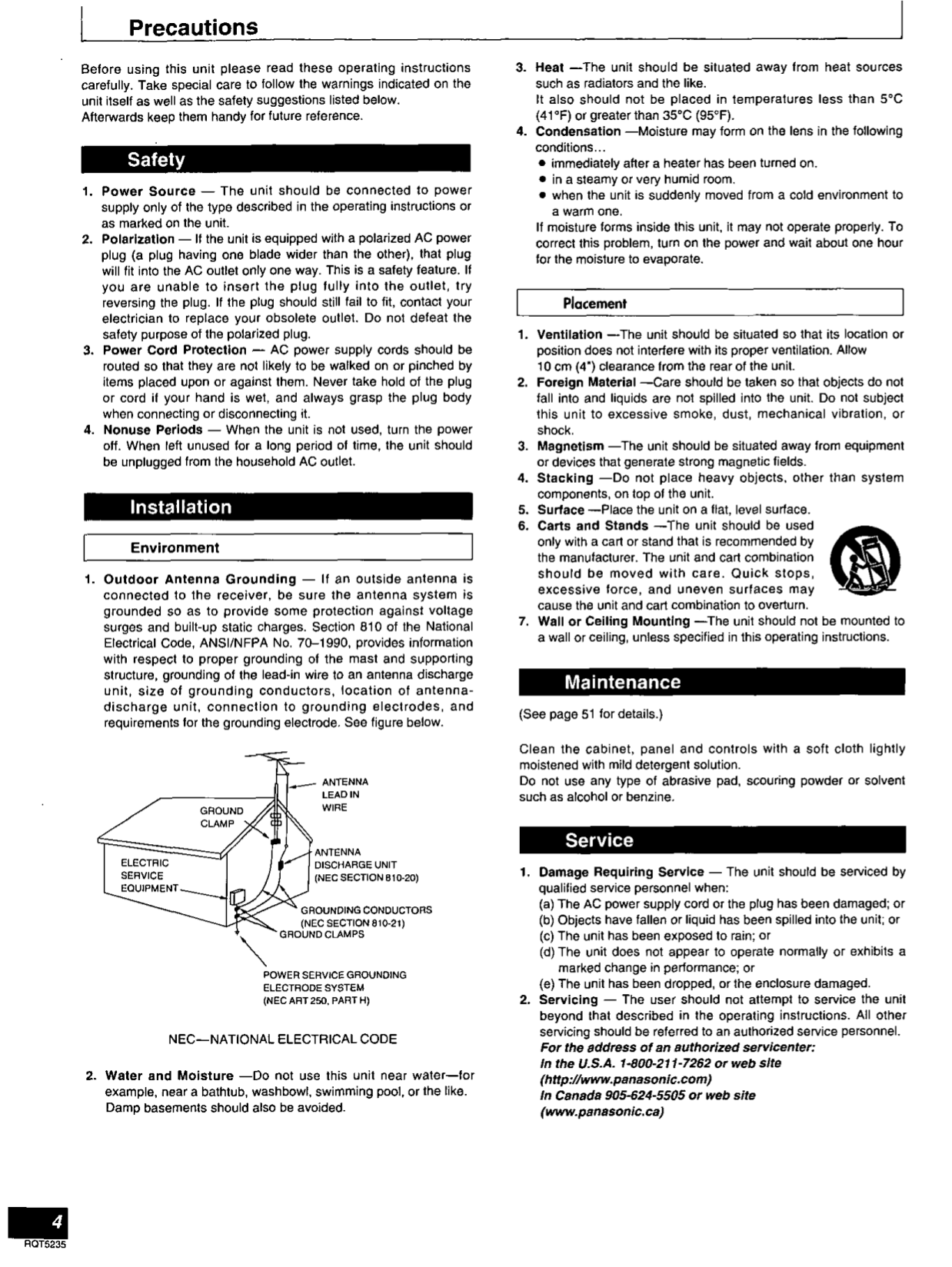 PDF manual for Panasonic Home Theater SAHT80