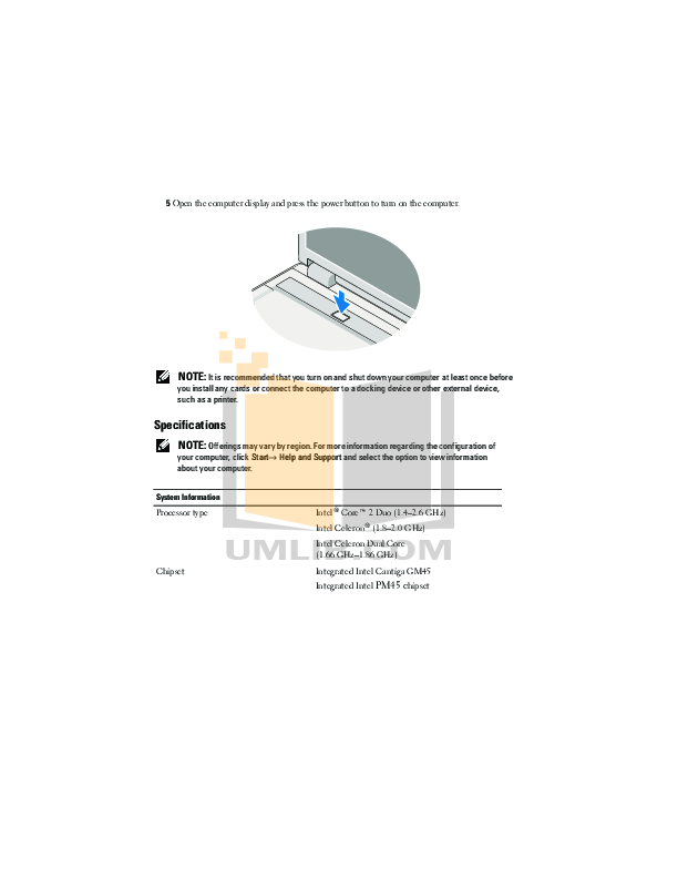 PDF manual for Dell Laptop Vostro 1520