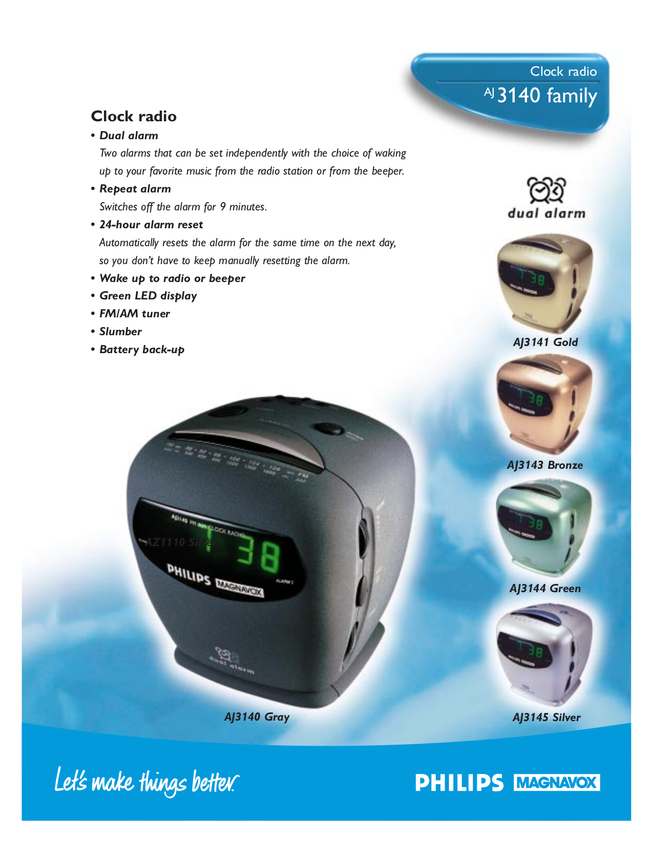Download free pdf for Philips AJ3140 Clock Radio manual