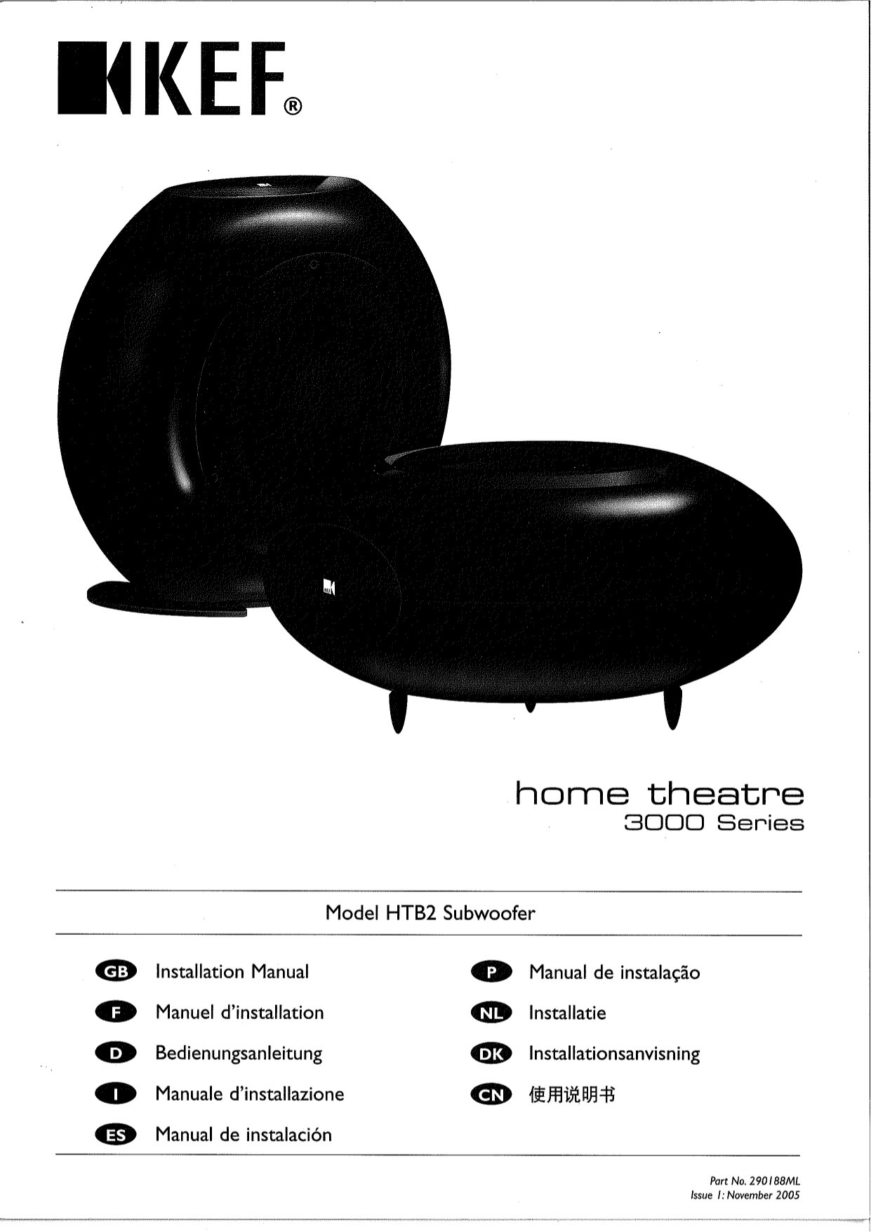 Download free pdf for KEF HTB2 Subwoofer manual