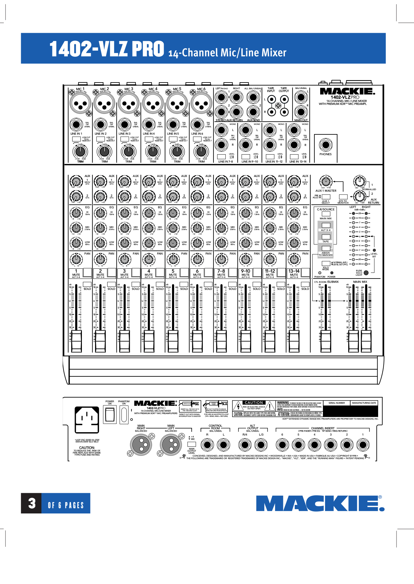 PDF manual for Mackie Other 1202-VLZ Pro Line Mixer