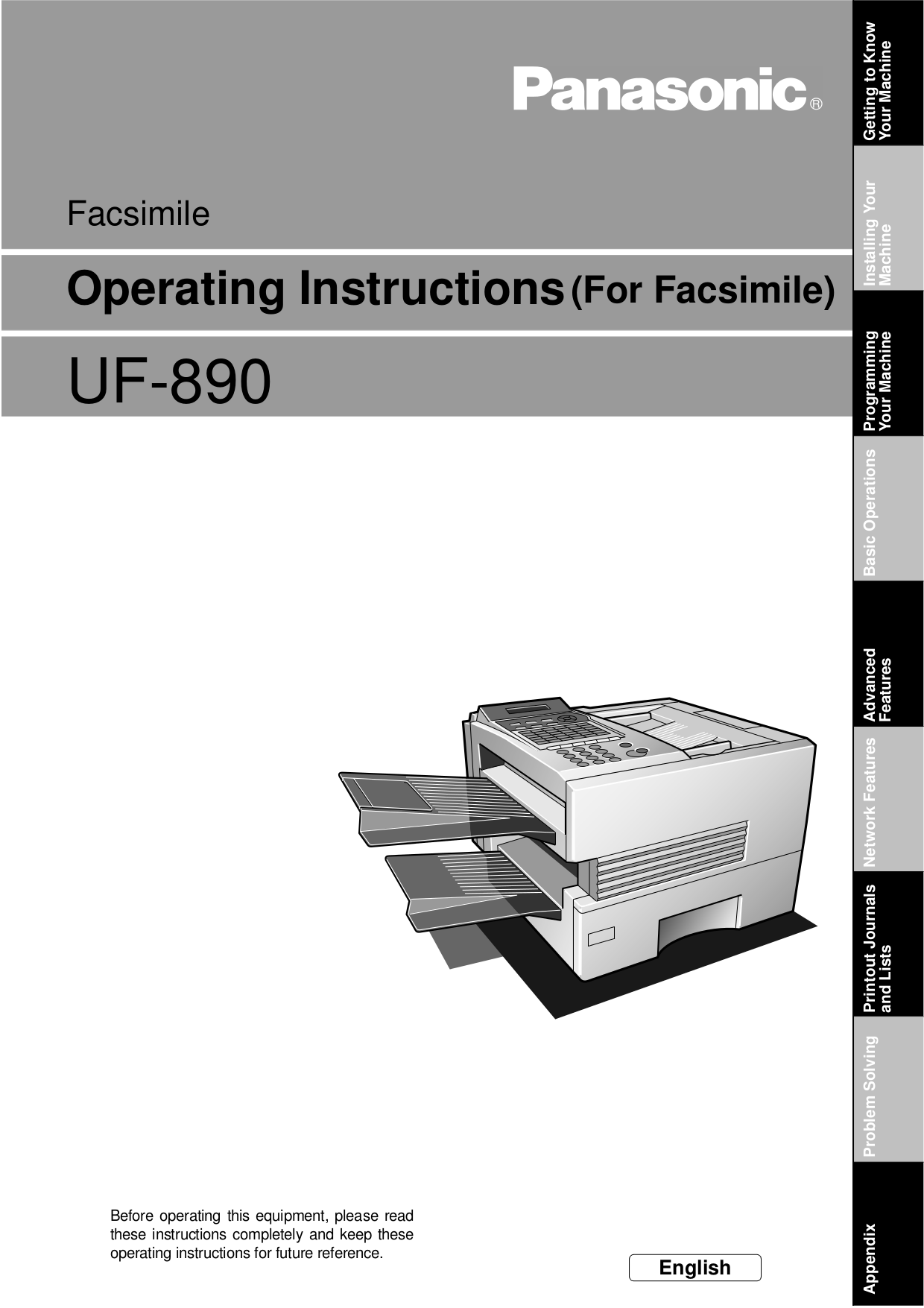 Download free pdf for Panasonic UF790 Fax Machine manual