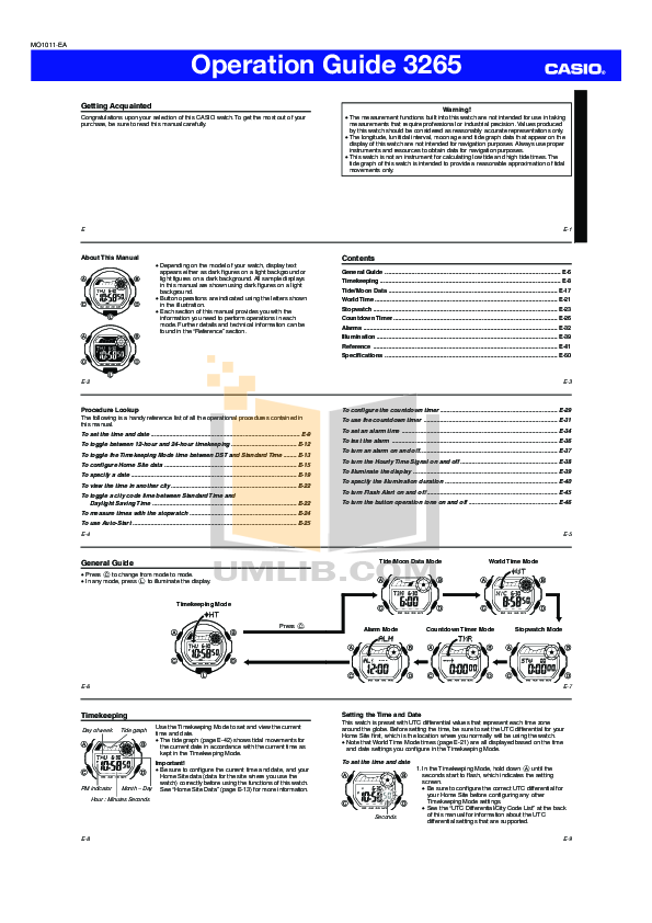 casio illuminator instruction manual