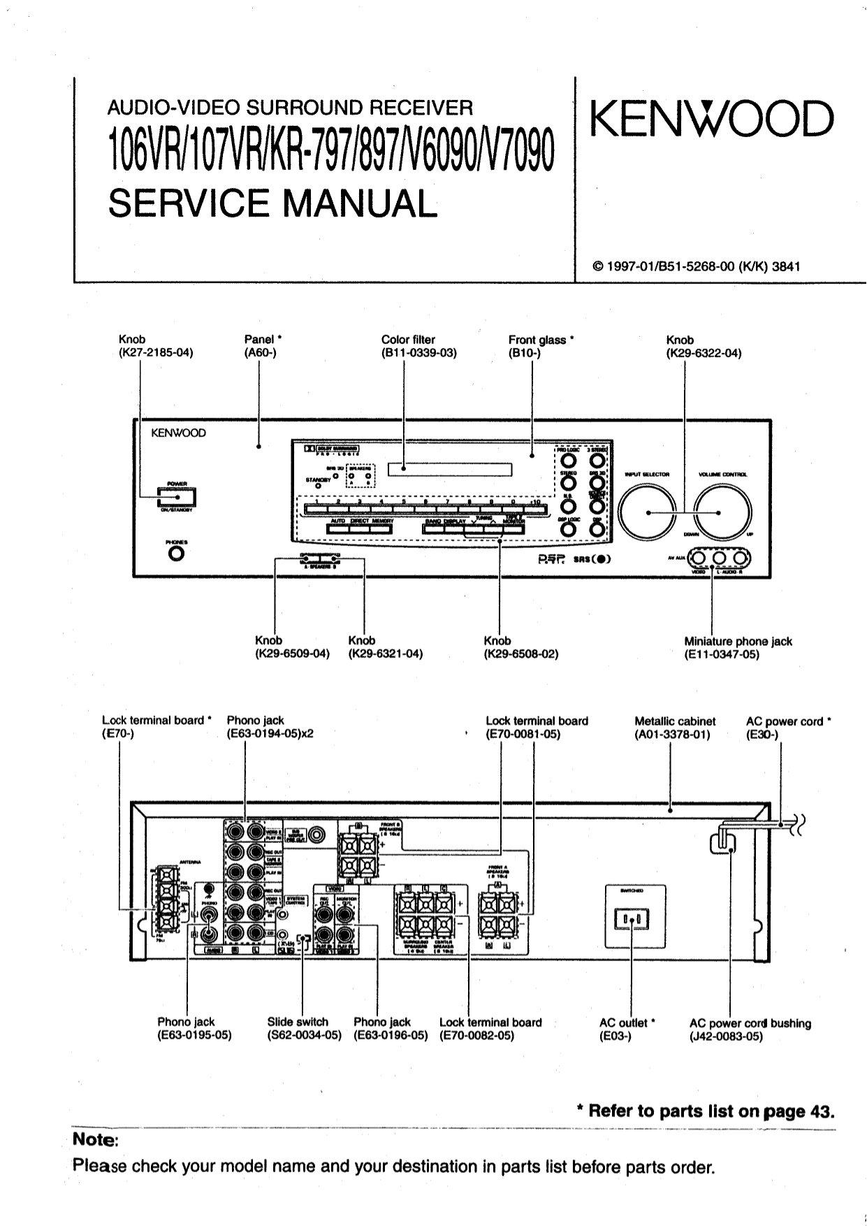 PDF manual for Kenwood Receiver KRV8080