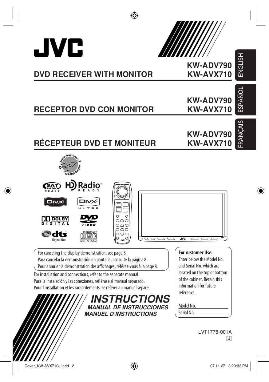 PDF manual for JVC Car Video KWADV790