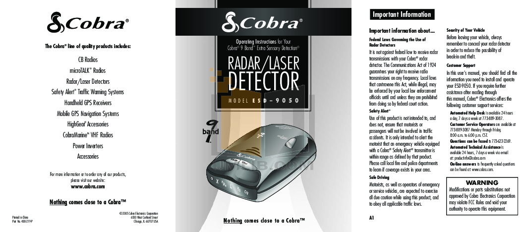 Cobra Radar Detector Esd 9275 Manual : We broke out top 3 cobra radar