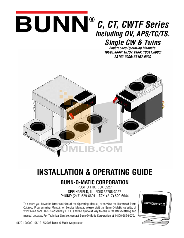 Download free pdf for Bunn C Coffee Maker manual