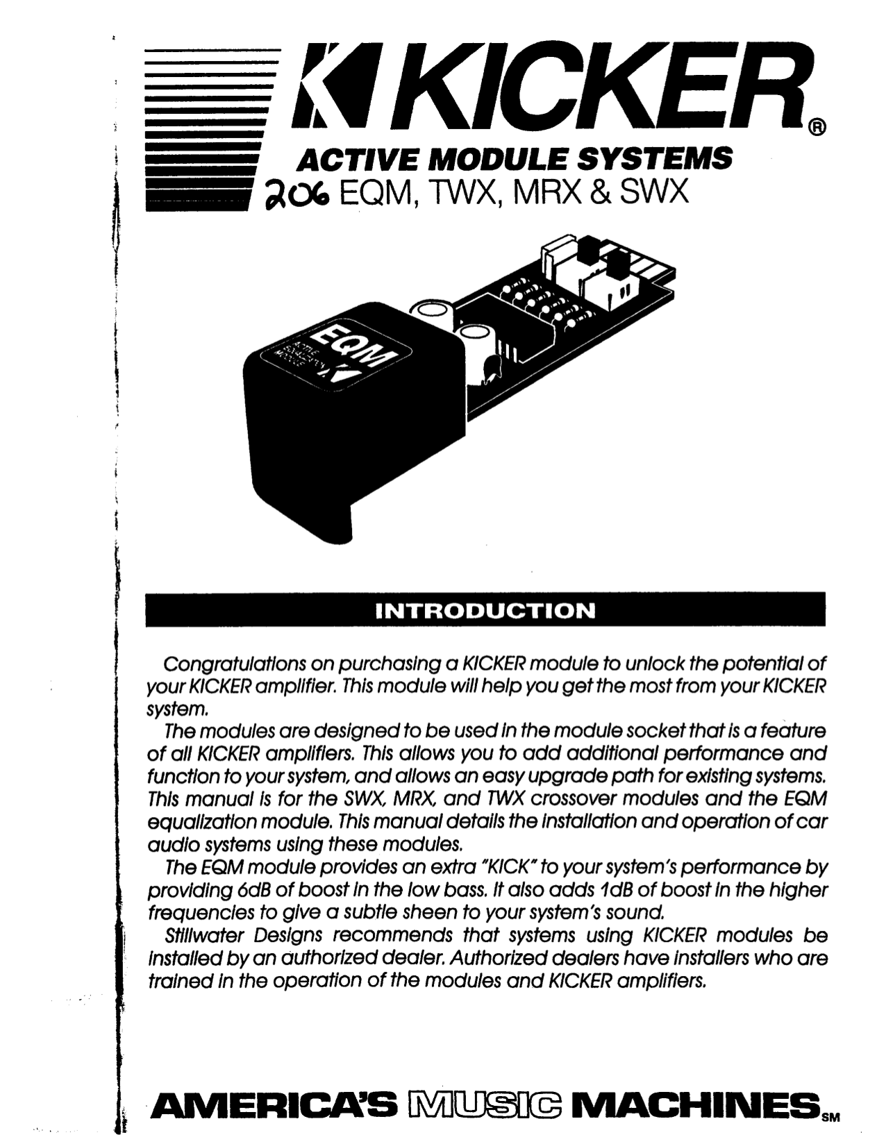 PDF manual for Kicker Car Amplifier ZR240