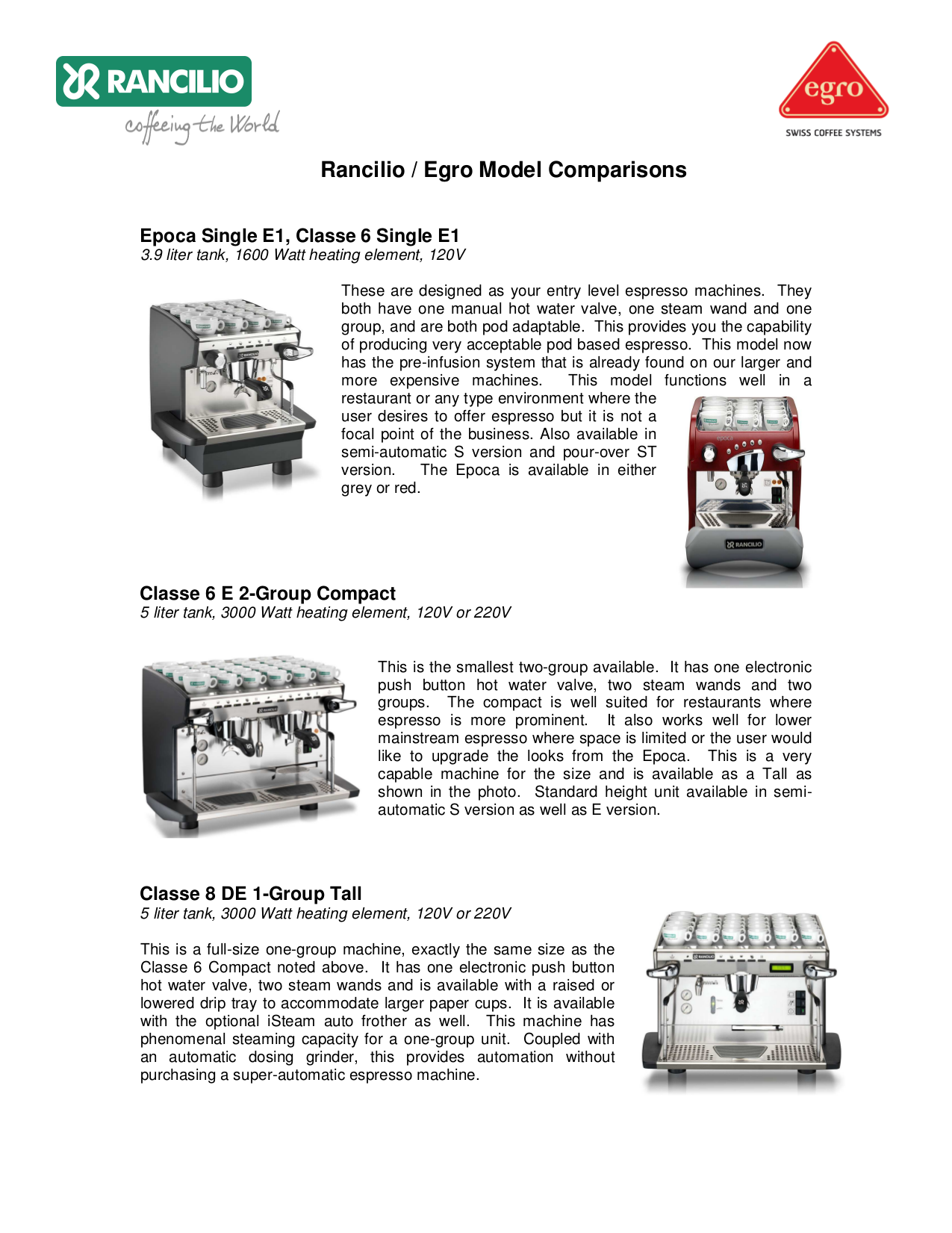 Download free pdf for Rancilio Epoca ST1 Coffee Maker manual