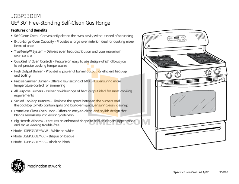 PDF manual for GE Range JGBP33BEHBB