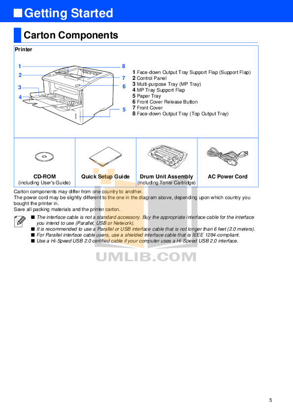 PDF manual for Brother Printer HL-6050D