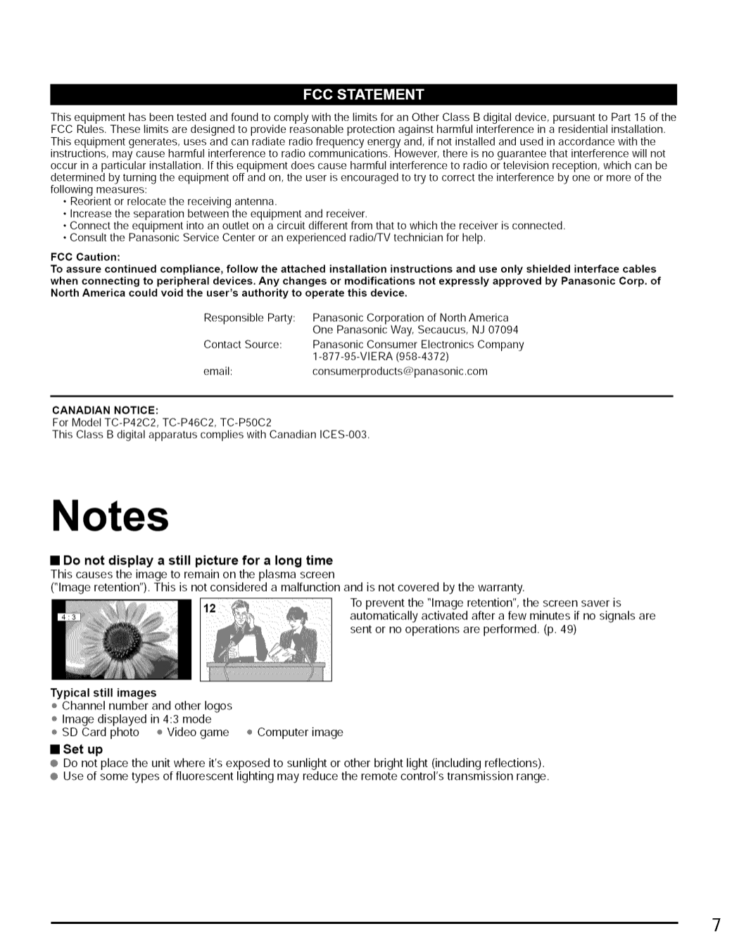 PDF manual for Panasonic TV Viera TC-P50C2