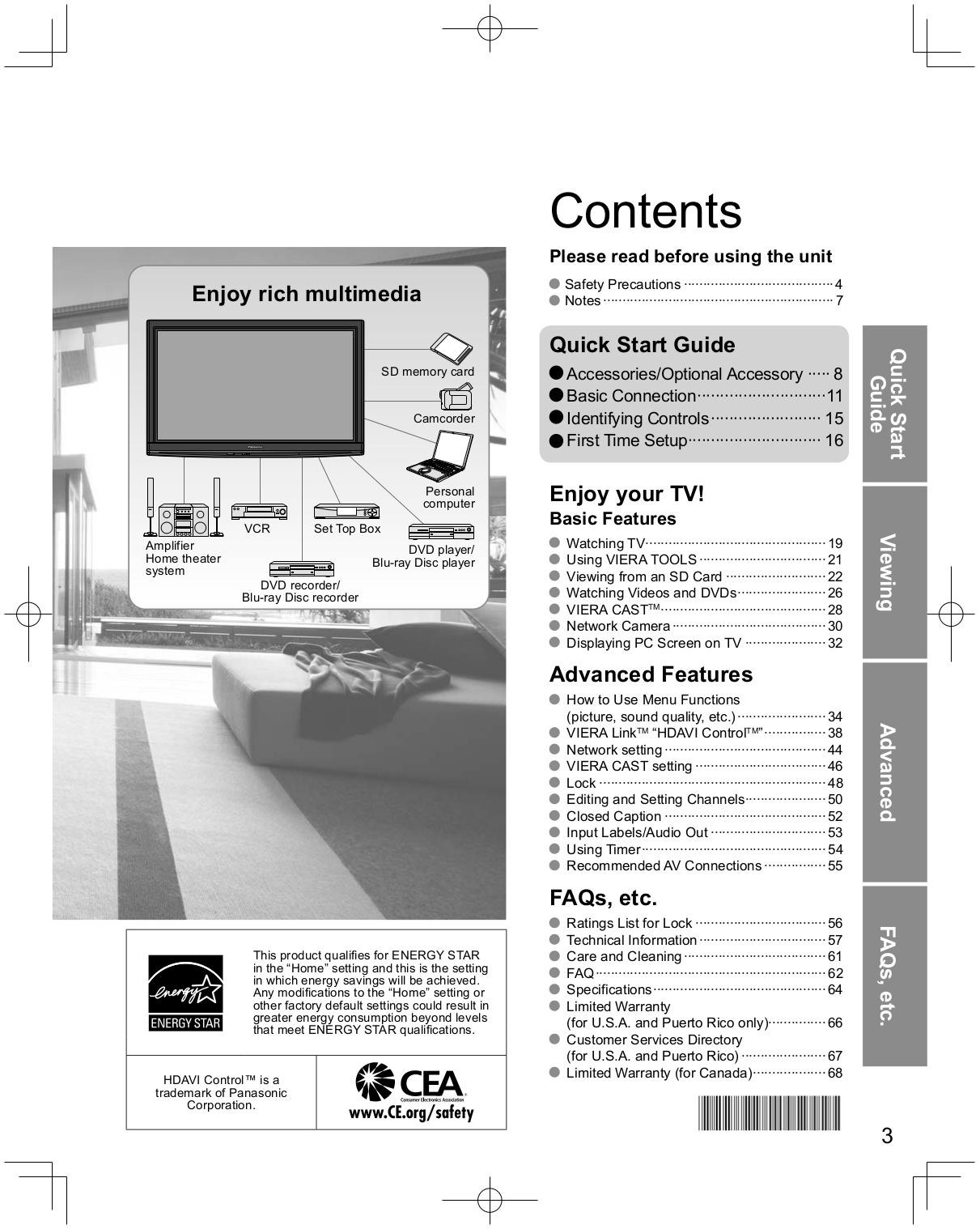 PDF manual for Panasonic TV Viera TCP50C2
