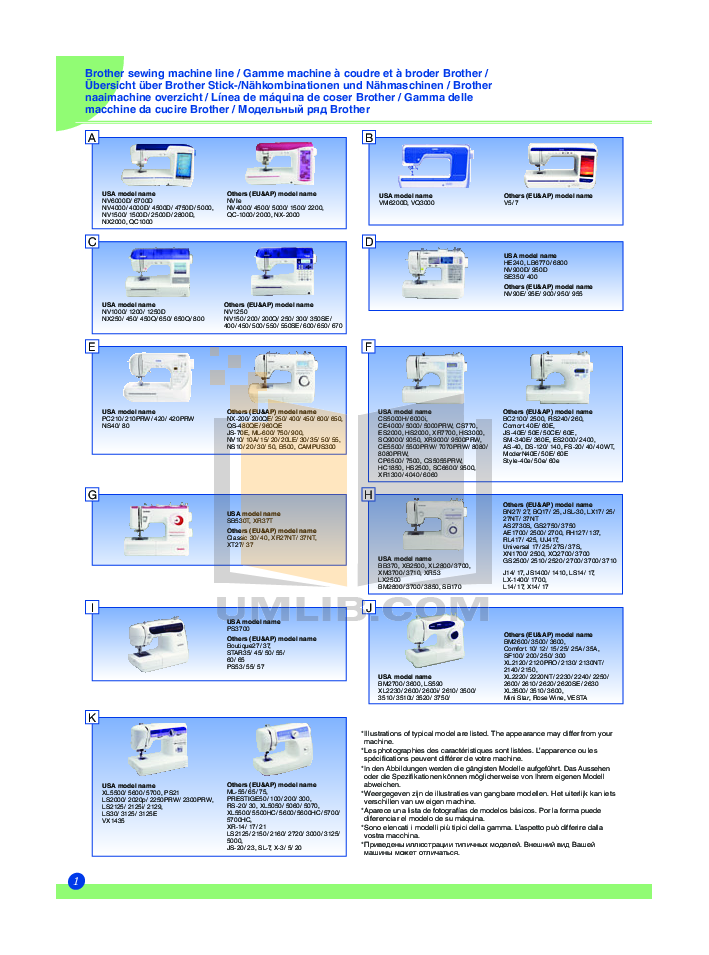 PDF manual for Brother Other XR-31 Sewing Machines