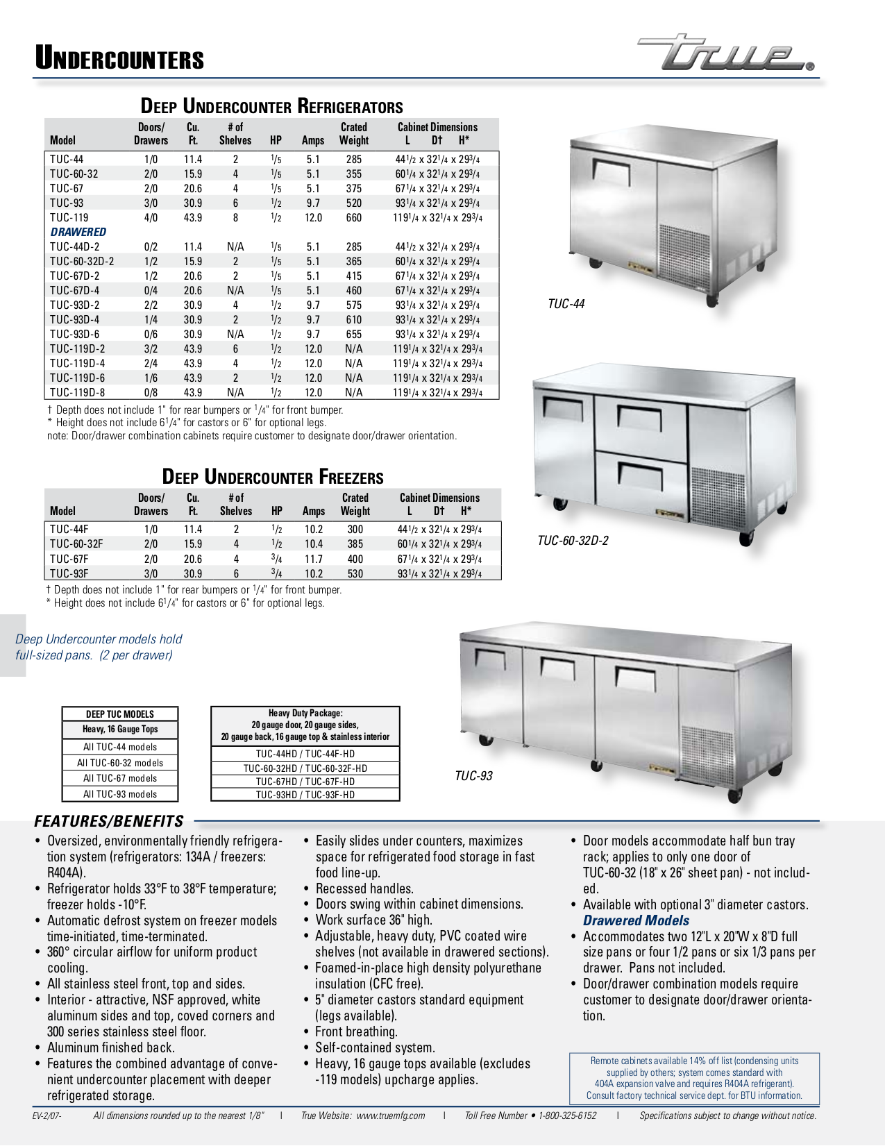 pdf for True Refrigerator TUC-67D-2 manual