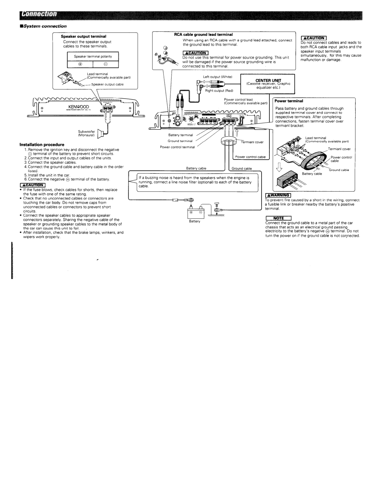 PDF manual for Kenwood Amp KAC-716