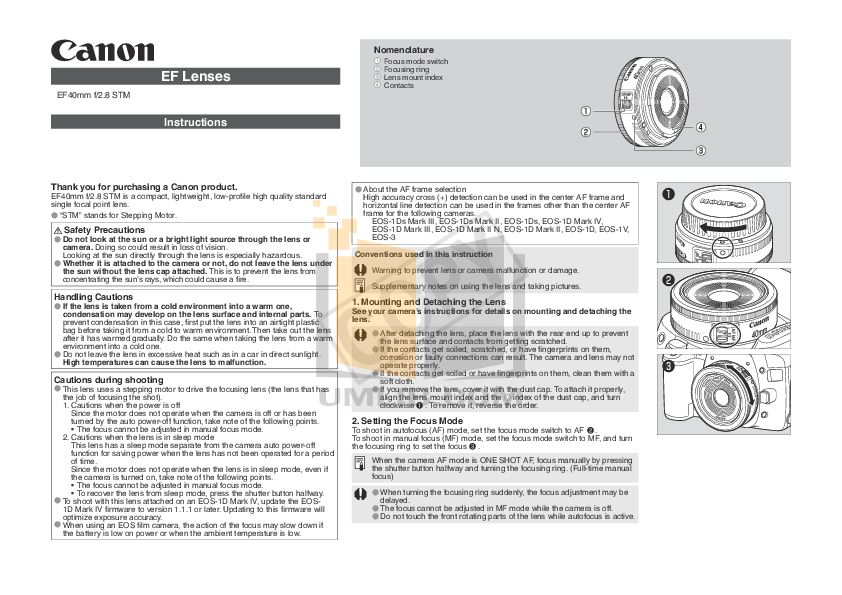 Download free pdf for Canon EOS 1Ds Mark III Digital Camera manual