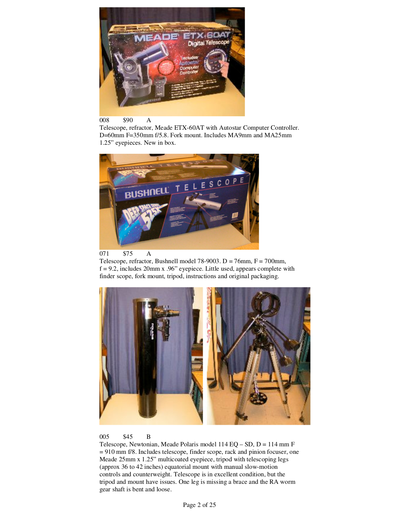 PDF manual for Meade Telescope ETX60AT